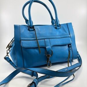 Rebecca Minkoff Bowery Blue Leather Satchel Handbag